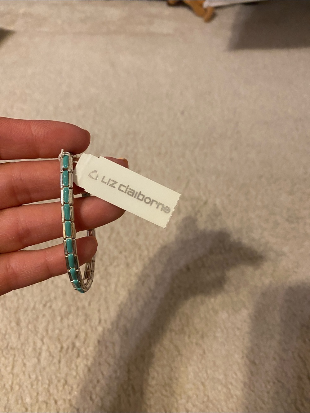 Liz Claiborne Turquoise Link Stretch Bracelet